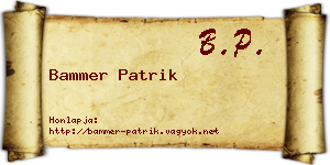 Bammer Patrik névjegykártya